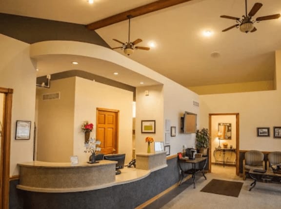 Reception area at the dental office